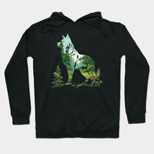 Wolf Forest Landscape - For Wolf Lovers Hoodie by PaulJus